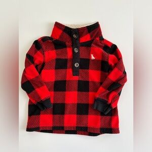 Carter's Red and Black Fleece Sweater with Buffalo Plaid